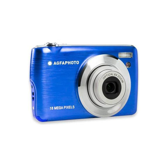 AGFAPHOTO Camara De Fotos Digital DC8200 Azul 18Mp, Full HD Con Tarjeta 16Gb y Funda De Regalo