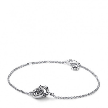 Pandora Pulsera Pandora Signature en plata de ley Pavé Entrelazado 592742C01