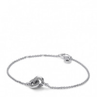 PANDORA Pulsera PANDORA Signature en Plata de Ley Pavé Entrelazado 592742C01