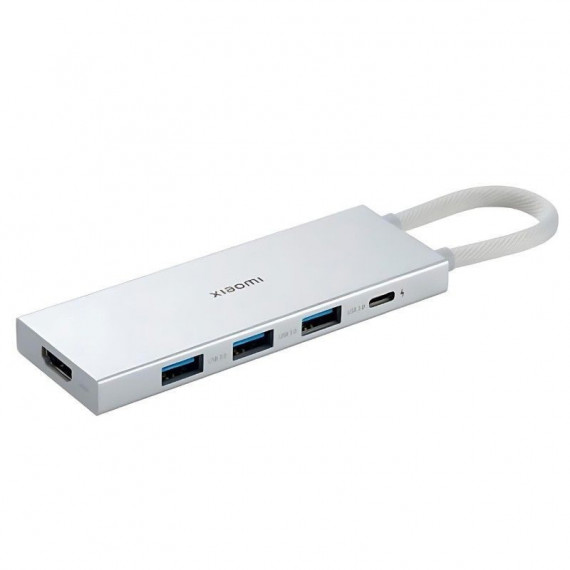 XIAOMI Hub Usb-c a 3XUSB 3.0 + Usb-c + HDMI Plata