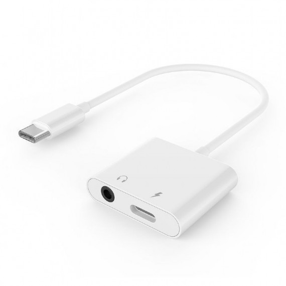 GEMBIRD Adaptador Usb-c a Jack y Usb- C Carga Blanco