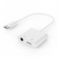 GEMBIRD Adaptador Usb-c a Jack y Usb- C Carga Blanco