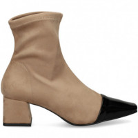 Botin Puntera Cahrol+ante Negro+beige  MISS ELASTIC