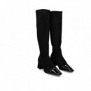 Bota Puntera Charol+ante Negro  MISS ELASTIC