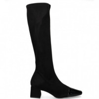 Bota Puntera Charol+ante Negro  MISS ELASTIC