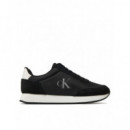 Runner Laceup Low Mg Mix Black/bright Wh  CALVIN KLEIN