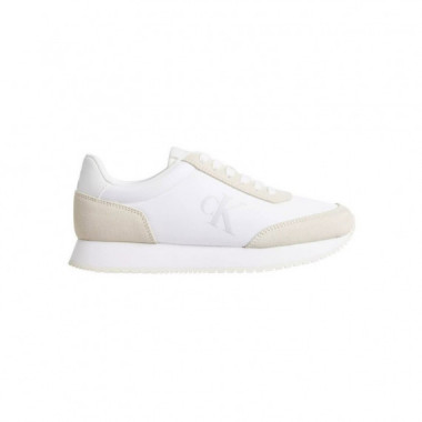 Runner Laceup Low Mg Mix Bright White/cr  CALVIN KLEIN