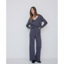 Pantalones Mujer Pantalones YERSE Flare Punto Vera Antracita