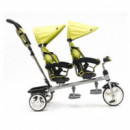 Triciclo Gemelar Twin Verde  QPLAY