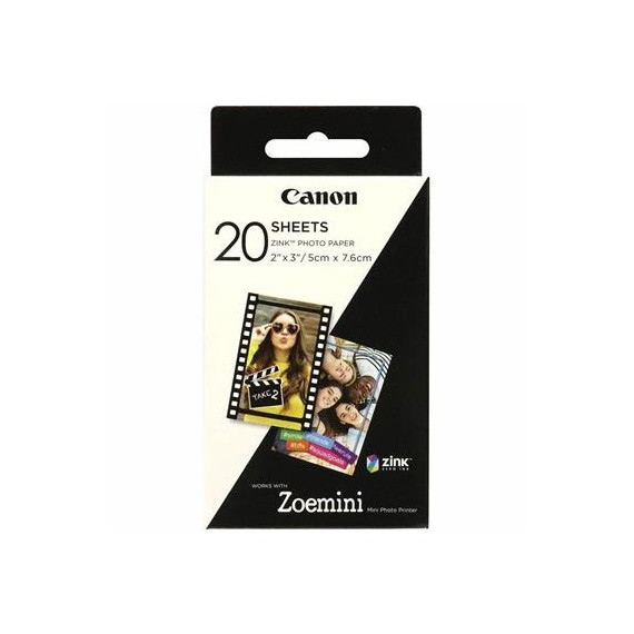 CANON Papel Fotografico 20 Hojas Zink Zoemini 2X3MM/5CM X 7.6CM