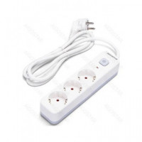 AIGOSTAR Regleta 3 Enchufes Schucko Con Interruptor 3680W 1.5Mtrs Blanco 3G1.5MM