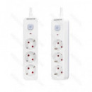 AIGOSTAR Regleta 3 Enchufes Schucko Con Interruptor 3680W 1.5Mtrs Blanco 3G1.5MM