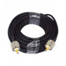 JETFON Cable para Antena Base RG-58 16MTRS con 2 Conector PL-259