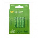 GP Pack de 4 Pilas AAA Recargables 850mAh Recyko