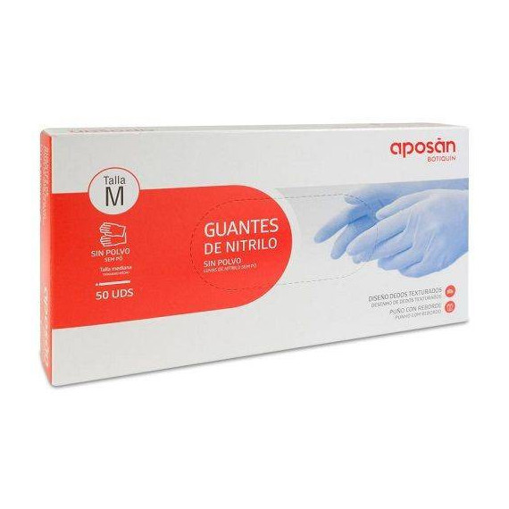 APOSAN GUANTES NITRILO SIN POLVO T-M 50U