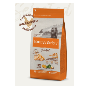 Nv Dog Selected Ad. Med Pollo 10 Kg  NATURE'S VARIETY