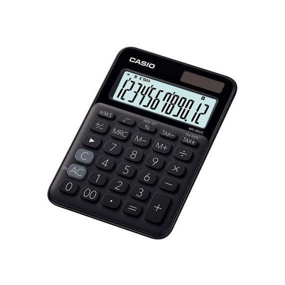 CASIO Calculadora Sobremesa MS-20UC-BK 12 Digitos Solar Negra