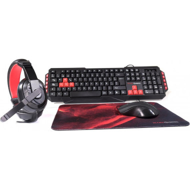 Pack 4 en 1 MARS GAMING MRCP1 Teclado, Cascos, Ratón 2800DPI y Alfombrilla 35X25CM