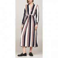 TOMMY HILFIGER - Global Stp Vis Draped MIDI Dress - 0FO - F|WW0WW43250/0FO