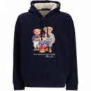 Polo RALPH LAUREN - LSPOHOODM26-LONG Sleevesweatshirt - FA24 Rl Navy Bear Family - 710952267001/FA24 Rl Navy Bear Family