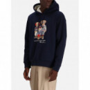 Polo RALPH LAUREN - LSPOHOODM26-LONG Sleevesweatshirt - FA24 Rl Navy Bear Family - 710952267001/FA24 Rl Navy Bear Family