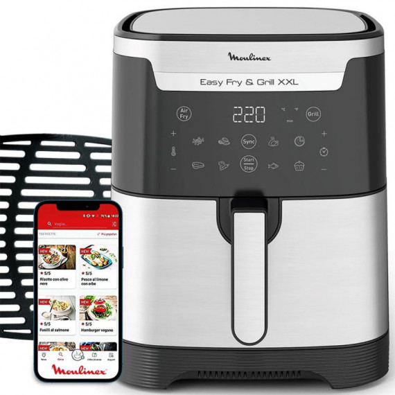 MOULINEX EZ801D10 Freidora de Aire y Grill Xxl 6.5L Inox