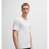 Camiseta Boss Básica Logo Bordado Blanca  HUGO