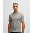 Camiseta Boss Básica Gris Logo Bordado  HUGO