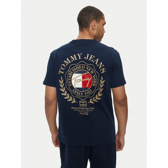 Tjm Reg Prep Explr Luxe Tee Ext Dark Nig  TOMMY JEANS