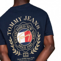 Tjm Reg Prep Explr Luxe Tee Ext Dark Nig  TOMMY JEANS