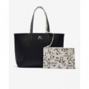 Bolso Anna Reversible Rl Noir Farine  LACOSTE