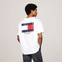 Tjm Reg Rwb Sig Flag Tee Ext White  TOMMY JEANS