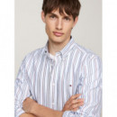 Multi Stripe Oxford Rf Shirt Cloudy Blue  TOMMY HILFIGER