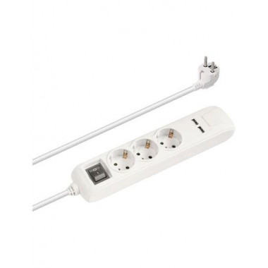 NIMO Regleta 3 Enchufes con 2XUSB MEL260 Blanco