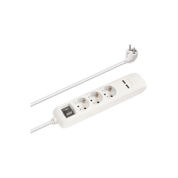 NIMO Regleta 3 Enchufes con 2XUSB MEL260 Blanco