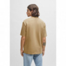 HUGO Camiseta de Algodón Beige 50509991-269