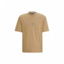 HUGO Camiseta de Algodón Beige 50509991-269