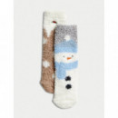 Pack de 2 Pares de Calcetines Cosy Snowman  MARKS AND SPENCER