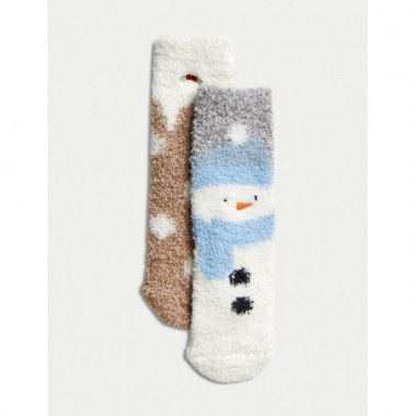 Pack de 2 Pares de Calcetines Cosy Snowman  MARKS AND SPENCER