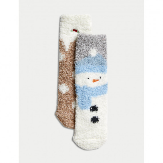 Pack de 2 Pares de Calcetines Cosy Snowman  MARKS AND SPENCER