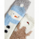 Pack de 2 Pares de Calcetines Cosy Snowman  MARKS AND SPENCER