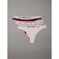 Thong 3PK Syrah/ Subdued/ Prairie Peach  CALVIN KLEIN