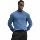 Ck Embro Badge Crew Neck Blue Coast  CALVIN KLEIN