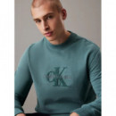 Chenille Monologo Crew Neck North Atlant  CALVIN KLEIN