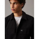 Cargo Cotton Ripstop Overshirt Ck Black  CALVIN KLEIN