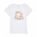 Camiseta con Logo de Flores Kids  GUESS