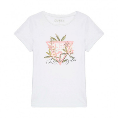 Camiseta con Logo de Flores Kids  GUESS