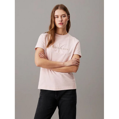 CHENILLE MONOLOGO REGULAR TEE PEACH WHIP