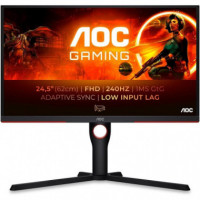 Monitor Gaming AOC 24.5" 240HZ Multimedia Ergonomico HDMI Dp Black/red