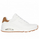 Uno - Suited On Air White Durabuck / Chestnut Suede / Mesh SKECHERS